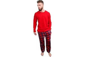 KRUXADER Mens Warm Fleece Loungewear Winter PJ Pyjama Set PJ's Pyjamas Sets