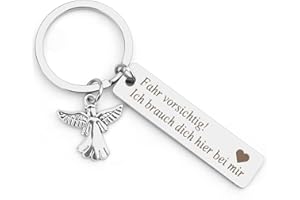 HIGHTOPUP Schlüsselanhänger auto schutzengel führerschein bestanden geschenk fahr vorsichtig Schlüsselanhänger mit Gravur drive Safe engel glücksbringer auto motorrad geschenke für männer frauen beste freundin