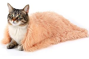 Dimeho Fluffy Calming Pet Throw Blanket, Throw Blanket for Dogs & Cats Super Soft and Warm 22 × 14 inches/56 ×36 cm Apricot PuppyBlanket for Indoor, Machine Washable, Apricot Puppy KittenBlanket