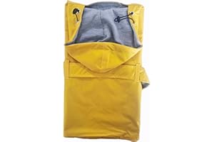 LeerKing wodoodporna kurtka przeciwdeszczowa dla psa z kapturem miękka oddychająca podszewka 10 rozmiarów dla wszystkich małych średnich i dużych ras, żółta L