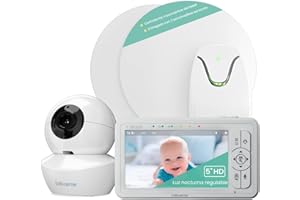 Babysense Monitor de Bebé con Video HD, Cámara con Luz Nocturna y Monitor de Movimiento Certificado Médicamente con Alertas en Tiempo Real de Ausencia de Respiración, sin Contacto, 2 en 1