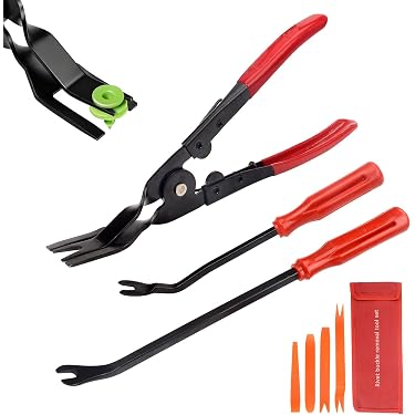 Kit De 9 Outils De Démontage Auto DIFLAX - 5 Cales Métal + 4 Leviers Plastique - Pour Panneaux Et Garnitures Intérieures - 9