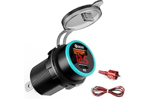 Kriogor 12V USB Toma de Corriente, Tipo C PD y QC3.0 Toma USB Coche 12V / 24V Cargador Puerto Coche Múltiple Impermeable para Motos, Barco, RV, Camión Marino
