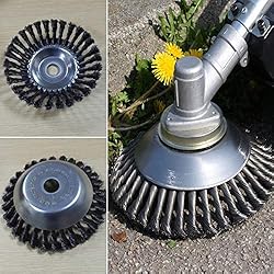 BGTOOL Brosse rotative pour désherbage en Fil d'acier 25,4 mm x 200 mm