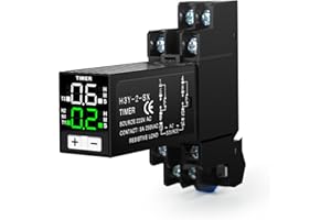 Ailao Rele 220V Temporizador Digital 0,1s-99h Rele para luces Control de tiempo de ciclo retardador 2 Normalmente abierto/Normalmente cerrado 8 pines AC 220V con zócalo.