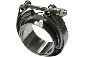 WELDRACINGPARTS Abrazadera de escape V-band de inoxidable con centrador. "Este producto no es de hierro cincado". (1,75"/44,45mm)