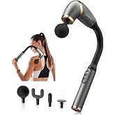 Massager, Deep Tissue Pain Relief with 4 Different Heads, 6 Stage Speed Adjustment, LCD Screen, Circulation Enhancer and Recovery Speed