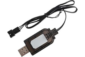 Jecdfs cavo caricabatterie usb rc 7,4v Universale per Batteria LiPo 2S con Spina SM 3Pin, per auto RC, droni, quadcopter, giocattoli telecomandati, protezione da sovraccarico, display a LED