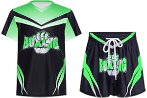 Oyolan Enfant Garçon Short de Boxe et T-Shirt Ensemble de Boxe Combat Muay Thai MMA Kick Boxing 5-16 Ans