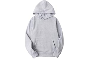 KOG Hoodie Damen Elegant Hooded Sweatshirt Einfarbig Kapuzenpullover Basic Frau Oberteile Elegante Sweatshirt mit Kapuze Fashion Frauen Winter Bekleidung Einfarbige Slim Fit Retro Baumwolle Oberteil