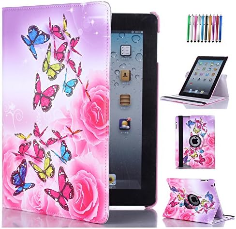 CULIKER - Case for iPad 9.7 2017 5th Generation, 360 Rotating Edge Corner Protection, Multi-Angle Viewing Stand, PU Leather Smart Cover Auto Sleep/Wake Function