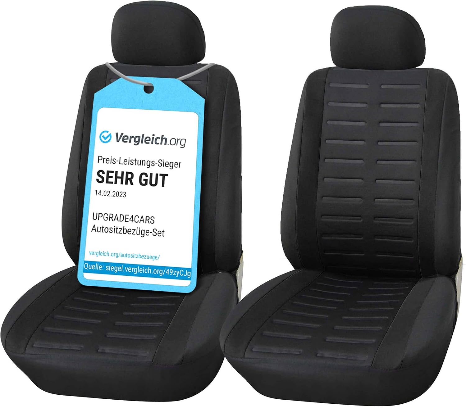 Upgrade4cars Fundas Asientos Delanteros Coche Universales Negro | Cubre Universal | Protector de Asiento Delantero para Conductor y Copiloto | Accesorios Interior Decoracion