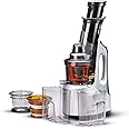 AGARO Imperial Slow Juicer, Professional Cold Press Whole Slow Juicer, 240 Watts Power Motor, 3 Strainers, All-in-1 Fruit & Vegetable Juicer, Grey/Black