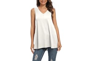 AUSELILY Ropa de Mujer Verano Casual Mleeveless V-Camiseta Túnica de Blusa