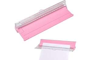 ZENITHQUEST Dungaree Queen Pink Mini Paper Cutter, Portable Guillotine Trimmer A4 A5, Craft Scrapbooking Tool for Paper Label Card & Photos, DIY Scrapbook