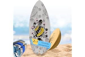 ‎NINJABALANCE Ninja Balance Board + Korkrolle, Ball, Tasche – Gleichgewichtstrainer für Kinder & Erwachsene 100% Holz in Rocker shape - Indoor Surfing Board Fitness | Trickboard für Core Training + APP