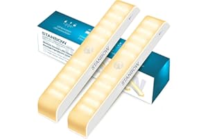STANBOW LED Sottopensile Cucina, Luci Armadio LED con Sensore 30LED, Luce Notturna USB Ricaricabile con Striscia Magnetica Adesiva per Cucina, Guardaroba, Corridoio, Scale, 2700K Bianco Caldo, 2 Pezzi