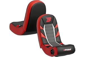BraZen Python Kids Gaming Chair For Kids Foldable Floor Rocker Bluetooth Compatible Two Audio Speakers Video Games Chairs Junior Foldable Floor Rocker - Red