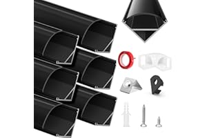 HOMMAND LED Channel, 6m LED Profile V Shape with Diffuser Strip, Corner Connectors, End Caps & Mounting Clips