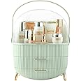Multi-Function Make Up Case Dustproof Cosmetic Storage Box, Organizer Skin Care Products Jewelry Organizer Finishing Box for Bedroom Bathroom Desktop (Mint Green)