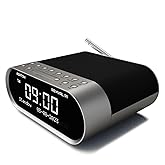 AZATOM Revival R1 Silver DAB+ Digital & FM Clock Radio – Bluetooth, Dual Alarm, Sleep Timer, USB Charging, AUX & Headphone In