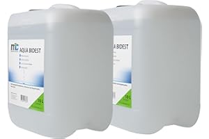 MEDICALCORNER24 Aqua Bidest - 2 botes de 10 litros, agua pura de laboratorio, 20 L, agua bidestilada, agua destilada 2 veces