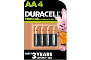 Duracell Battery Rechargeable Accu NiMH 1300 mAh AA Ref 81367177 [Pack 4]