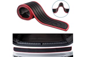 KEIUROT Car Rear Bumper Protector,SUV Car Bumper Protector Guard Rubber Black/Red Universal Scratch-Resistant(90CM/35.4Inch)