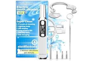 BODYBLOOMS® kit detartrage dentaire et saleté pour tartre dentaire nettoyage et hygiene dentaire. Kit anti tartre dentaire à 9 vitesse. Kit détartrage dentaire Version PRO avec affichage LED