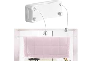 BOSEAGO Retractable Washing Line,2x5.2m Heavy Duty Stainless Steel Line Double Retractable Washing line Outdoor Indoor Wall Mounted Space-Saver Drying Line for Bathroom Balcony