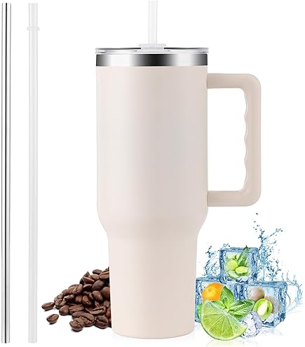 MUG ISOTHERME 1180 ML - 2‑en‑1 Couvercle | Paille | Acier Inoxydable Thermos EUR 25,49 - FR