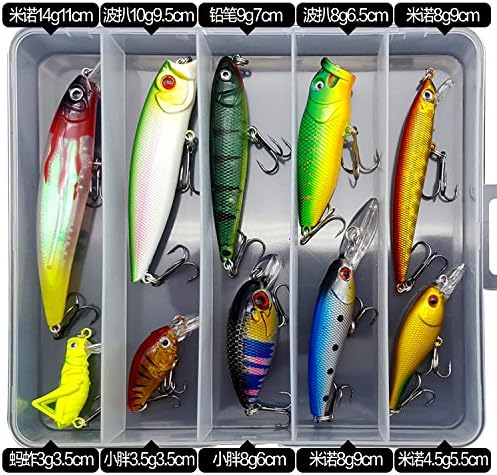 LLZJPYG Lu Ya bait set Mino submerged pencil long-throwing luminous bait fishing freshwater bass blackheads, light sea water General 10 (3-14g) 39.9 yuan