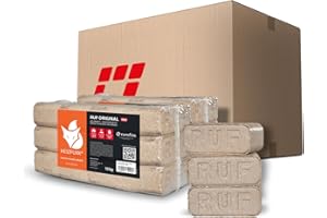 HEIZFUXX Holzbriketts RUF Original Red - Hartholzbriketts 20 kg (2x10 kg) - Premium Briketts für Kamin, Heizkessel & Ofen - Hoher Heizwert, geringer Aschegehalt & maximale Energieausbeute