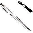 NEO+ Quality 2-in-1 Capacitive Touchscreen Stylus and Ballpoint Pen with Crystals (Silver)