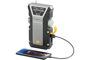 iRonsnow Radio Solaire, 4000mAh Portable Radio d'urgence à Manivelle Dynamo avec AM/FM Radio à Piles Dynamo Alarme SOS, Survie Lampe d'urgence à Manivelle pour la Randonnée et l'extérieur
