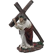 Statuina Gesù Con Croce - Resina, Decorazione Religiosa | Per Casa, Chiesa O Regalo - Foto 4