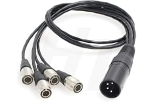 HANGTON Y Splitter Stromkabel XLR 4 Pin auf 4 x Hirose 4 Pin Stecker für Soundgeräte 688 664 Zoom F8