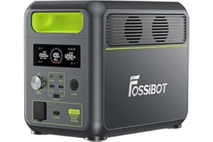 FOSSiBOT Tragbare Powerstation F1200, 1024Wh LiFePO4 Solargenerator mit 2 1200W AC (Spitze 2400W), 100W Typ-C, 0-100% Akku in 45 Min Power Station, für Camping, Wohnmobil, RV, Reisen