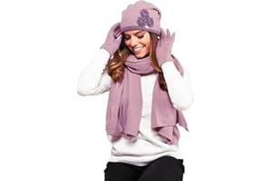 Kamea Damen Winterset Valencia, 2 tlg, Mütze mit passendem XXL Schal, Geschenk für Frauen