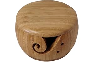 JOYIAL Yarn Bowl - Wooden Yarn Bowls,Handmade Knitting Bowl Wool Holder,DIY Natural Embroidery Crocheting Storage Accessories for Crochet Home Decor(size:Bamboo)