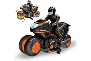 OBEST RC Motorcycle, 2.4G Kids Remote Control Motorcycle Double Sided Flips 360°Rotating Motorcycles for Boys, Remote Control Off-Road 2.4Ghz High Speed Rotation Drift, Gift for Kids