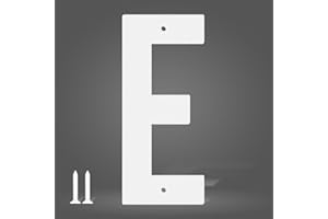 USENUMBER 3 Inch Stainless Steel Metal House Numbers Door Numbers and Letters White Modern House Numbers Mailbox Numbers and House Numbers for Outdoor Address Numbers for House Apartment (E)