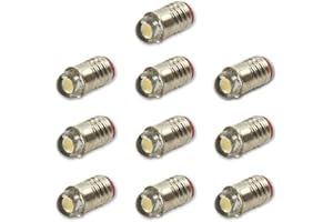 Evemodel E501WM Lot de 10 ampoules LED Blanc chaud 12 V-14 V pour culot E5 E5.5 H0