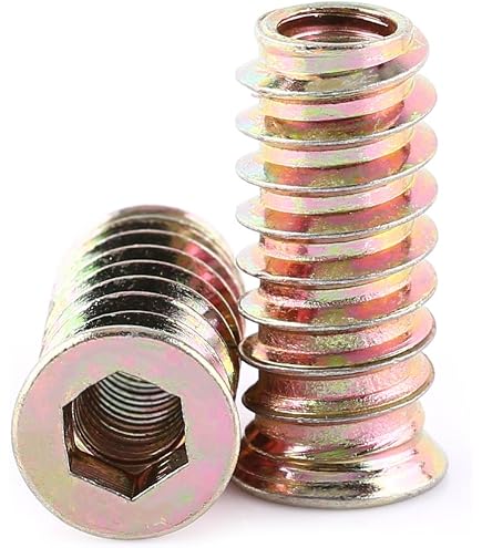 30 Boccole Filettate M5 In Acciaio Al Carbonio Per Legno – Inserimenti Esagonali Da 10 Mm, Resistenti A Corrosione E Vibrazioni, Ideali Per Mobili
