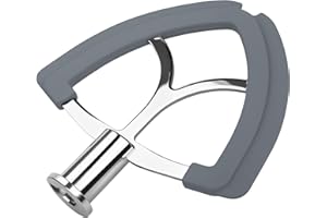 Batteur Flex Edge pour KitchenAid 4.5-5 Quart à Tête Inclinable Mélangeur Artisan & Classic Series par MMOBIEL- Palette en Acier Inox avec Bords Flexibles en Silicone - Passe au Lave-Vaisselle