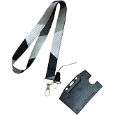 Stormistoretr Gray Cool Horizontal Black Card Holder Neck rope Phone Strap