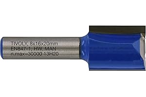 Tivoly XT60642067840 Fraises de défonceuse à rainer droit | 2 tranchants rectifiés au diamant Ø 16mm