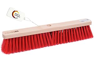 ‎BAWITEC BawiTec Qualitäts Straßenbesen, mit Universal-Stielloch, 60cm Breit/Lang, rote Elaston-Kunststoff-Borsten, Besen Kehrbesen ohne Stiel Besenstiel, für draussen, Garten,Terrasse,Haus und Hof