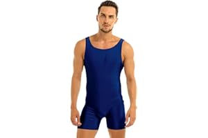 TiaoBug Mens Stretchy One Piece Sleeveless Tank Unitard Bodysuit Sport Workout Dance Biketard