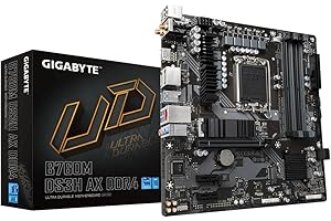 GIGABYTE B760M DS3H AX DDR4 Carte Mère - Prend en Charge Les processeurs Intel Core de 14e génération, VRM numérique 6+2+1 Phases, jusqu'à 5333MHz DDR4 (OC), 2xPCIe 4.0 M.2, Wi-FI 6E, LAN 2.5GbE